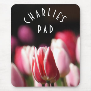 Tapis De Souris Modern Red, white and Pink Tulips