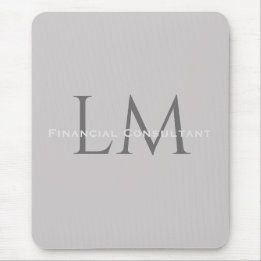 Tapis De Souris Modern Taupe Gray Monogram Workspace Accent