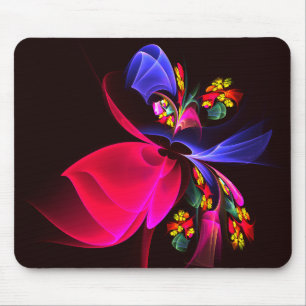 Tapis De Souris Moderne coloré Floral Abstrait Art Motif #06