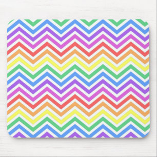 Tapis De Souris Moderne, cool, tendance arc-en-ciel coloré chevron