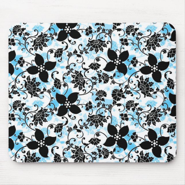Tapis de souris moderne de conception florale - (Devant)