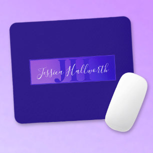 Tapis De Souris Moderne Élégante Écriture Nom & Monogramme Ombre V