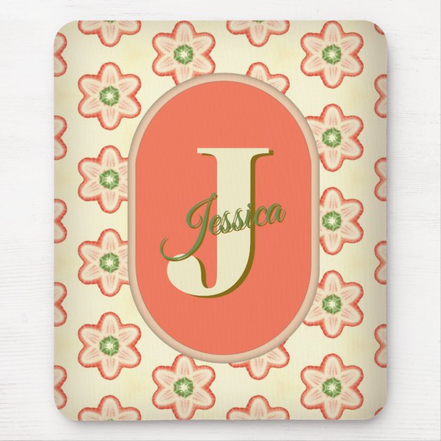 Tapis De Souris Moderne et personnalisable Monogramme Mousepad (Devant)