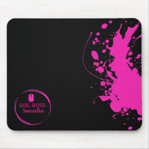 Tapis De Souris Moderne Fille Patron Rose & Nom   Meilleur Cadeau 