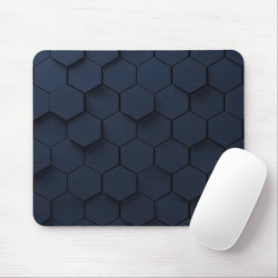 Tapis De Souris Moderne motif 3D hexagone bleu marine