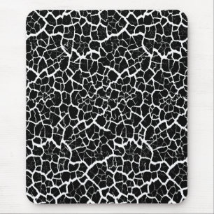 Tapis de souris moderne, noir, blanc, abstrait, cr