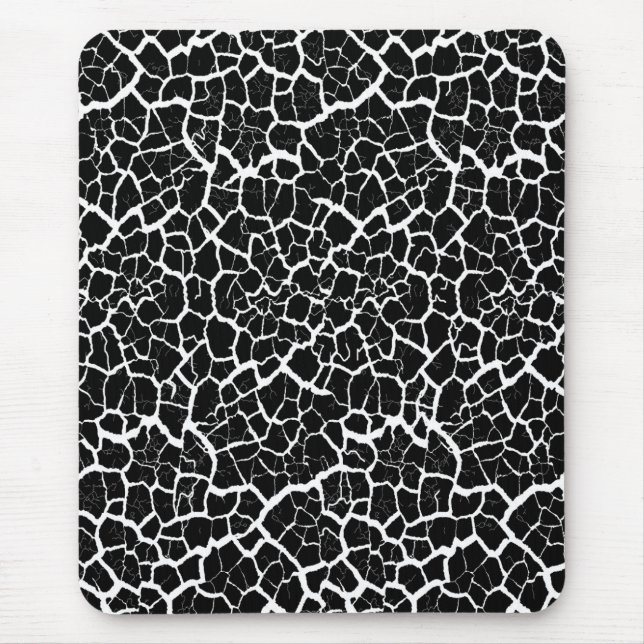Tapis de souris moderne, noir, blanc, abstrait, cr (Devant)