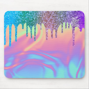 Tapis De Souris Moderne Ombre Holographique aux Gouttes de Paillet