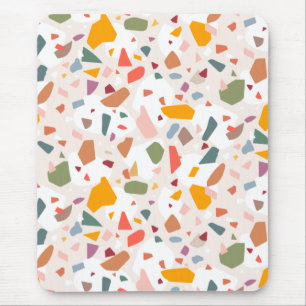 Tapis De Souris Moderne Pastel Coloré Terrazzo Motif Coque-M