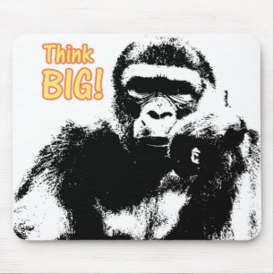 Tapis De Souris Moderne Pop Art Gorilla Pensez Grande Motivation