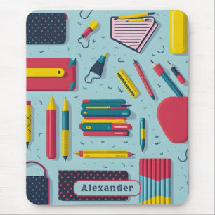 Tapis De Souris Moderne Retour à l'école Fournitures Nom du Motif