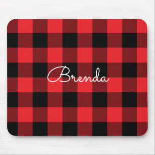 Tapis De Souris Moderne Vérification Red et Black Buffalo