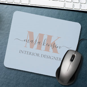 Tapis De Souris Modert Mocha Mousse Monogram Bleu Poussiéreux