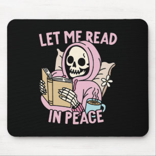 Tapis De Souris Moi Lisez En Paix Drôle Fantôme Lecture Livre Hall