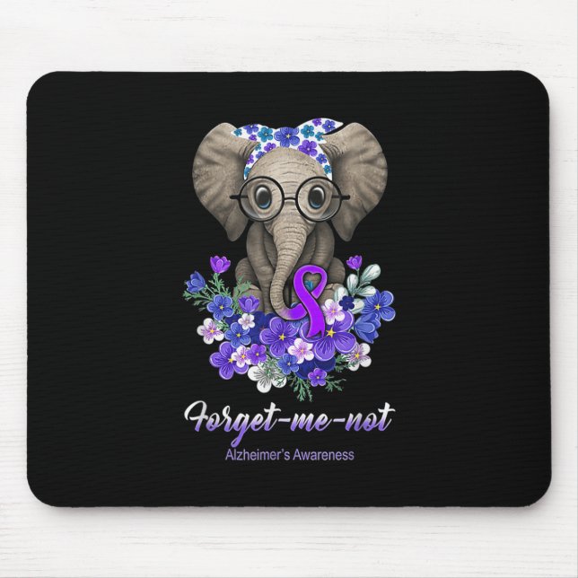 Tapis De Souris Moi pas les fleurs d'éléphants Alzheimer Cerveau A (Devant)