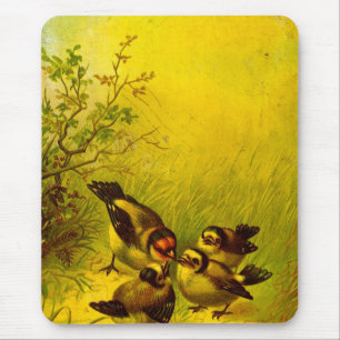 Tapis de souris Moineaux Peints Vintage