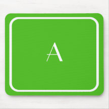 Moins cher Kelly Green Mousepad avec Monogramme bl