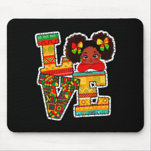Tapis De Souris Moins d'Histoire de Mois d'Amour Afro Filles Enfan