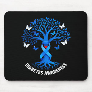 Tapis De Souris Mois de la sensibilisation au diabète Bleu diabéti