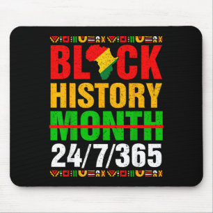Tapis De Souris Mois de l'histoire des Noirs 24_7_365 Hommes afro-