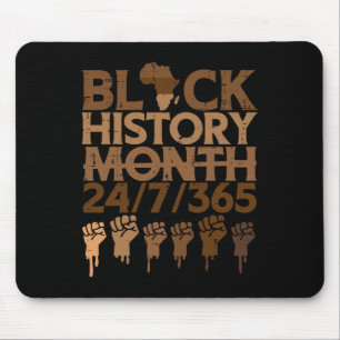Tapis De Souris Mois de l'histoire des Noirs 24 7 365 Poing Hommes