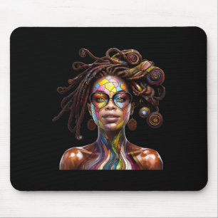 Tapis De Souris Mois de l'histoire des Noirs Cheveux Loc's Art Rei