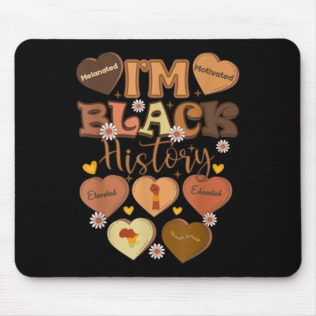 Tapis De Souris Mois de l'histoire des Noirs instruite et mélané (Devant)