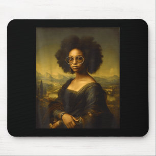 Tapis De Souris Mois de l'histoire des Noirs Mona Lisa noire Afro-