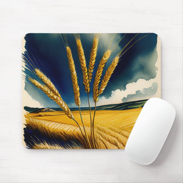 Tapis De Souris Moisson d'automne Prairie Gold Mousepad (Avec souris)