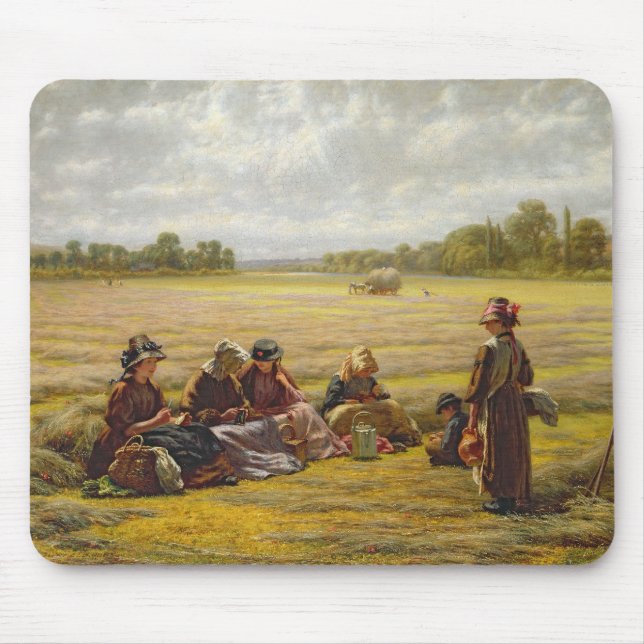Tapis De Souris Moissonneuses se reposant au soleil, Berkshire, (Devant)