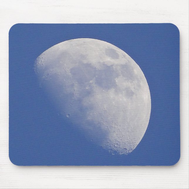 Tapis De Souris Moitié lune dans le ciel bleu (Devant)