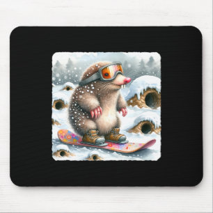 Tapis De Souris Mole Snowboard Avec Lunettes. Snowboard