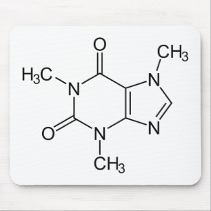 Tapis De Souris Molécule de caféine Chimie Café Atomes