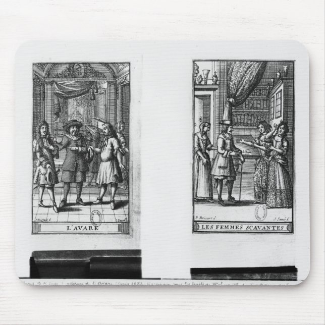 Tapis De Souris Moliere, frontispice pour 'le Miser (Devant)