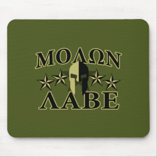 Tapis De Souris Molon Labe Spartan 5 étoiles Olive Green