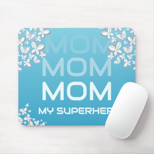 Tapis De Souris MOM Mon Superhero Bleu (Avec souris)