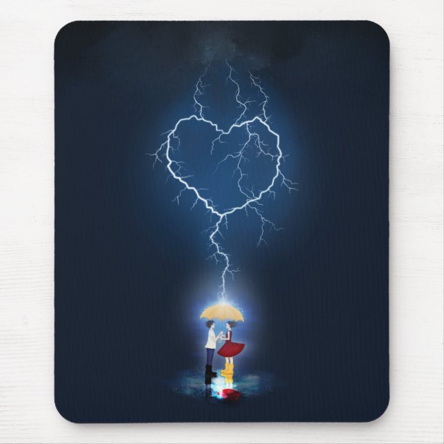 Tapis De Souris Moment romantique "Lovestruck" sous un parapluie (Devant)