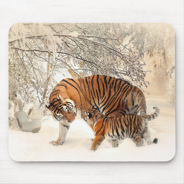 Tapis De Souris Momma et Baby Tigers (Devant)
