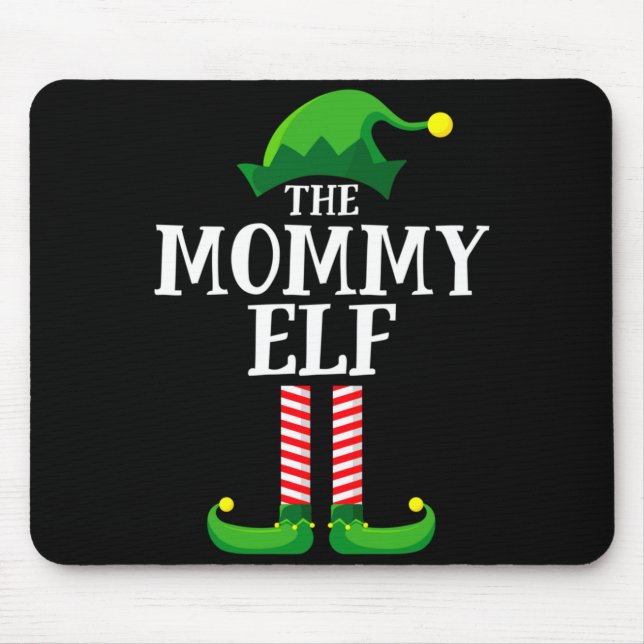 Tapis De Souris Mommy Elf Matching Family Christmas Party  (Devant)