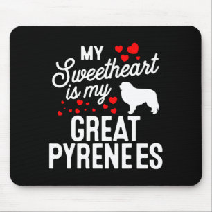 Tapis De Souris Mon amour est mon Great Pyrenees pour la Saint-Val