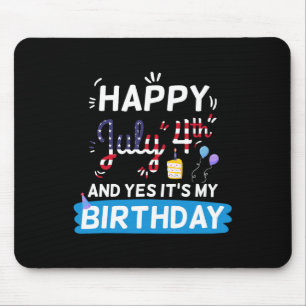 Tapis De Souris Mon anniversaire Juillet 4 Fête de l'Indépendance 
