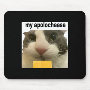 Tapis De Souris Mon Apolocheese Funny Chat Mème Brainrot Gen Z Hum
