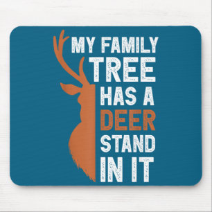 Tapis De Souris Mon arbre généalogique cerf debout drôle de chasse