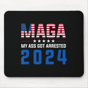 Tapis De Souris Mon arrestation 2024 Funny Anti-Trump Democrat Gag