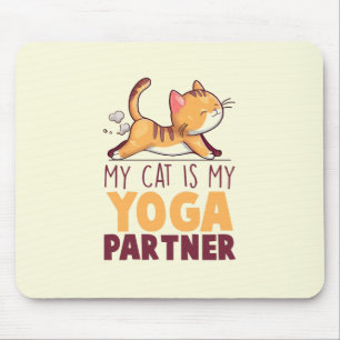 Tapis De Souris Mon Chat Est Mon Partenaire De Yoga - Étiquetage C
