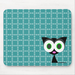 Tapis De Souris Mon chat noir chanceux Mousepad modelé par bleu