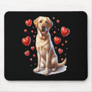Tapis De Souris Mon chien labrador jaune est mon valentin coeurs m
