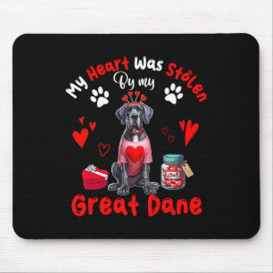 Tapis De Souris Mon cœur a été volé par mon grand danois Saint-Val