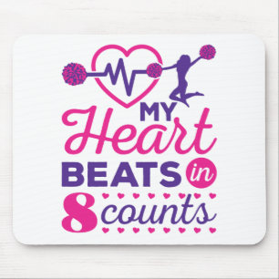 Tapis De Souris Mon coeur bat en 8 comtes Cheerled Cheer