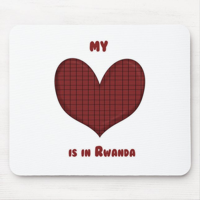 Tapis De Souris Mon coeur est au Rwanda (Devant)